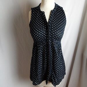 Anthropologie Polka Dot Button Up Blouse Size XS